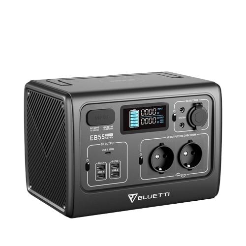 Station d'alimentation portable BLUETTI PowerOak EB55 | 700W, 537Wh (EB55-EU-GY-BL-00)