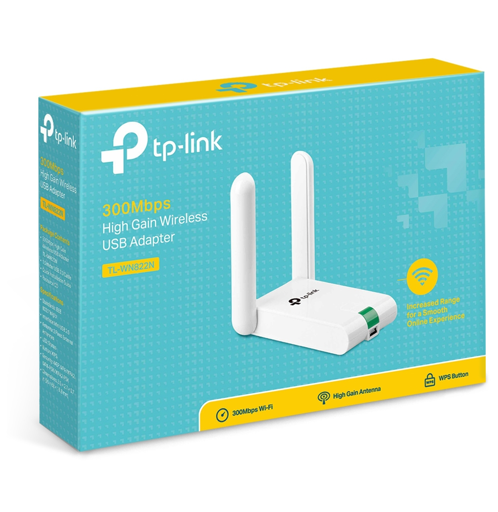 ADAPTATEUR TP-LINK TL-WN822N USB WI-FI À GAIN ÉLEVÉ 300 MBPS
