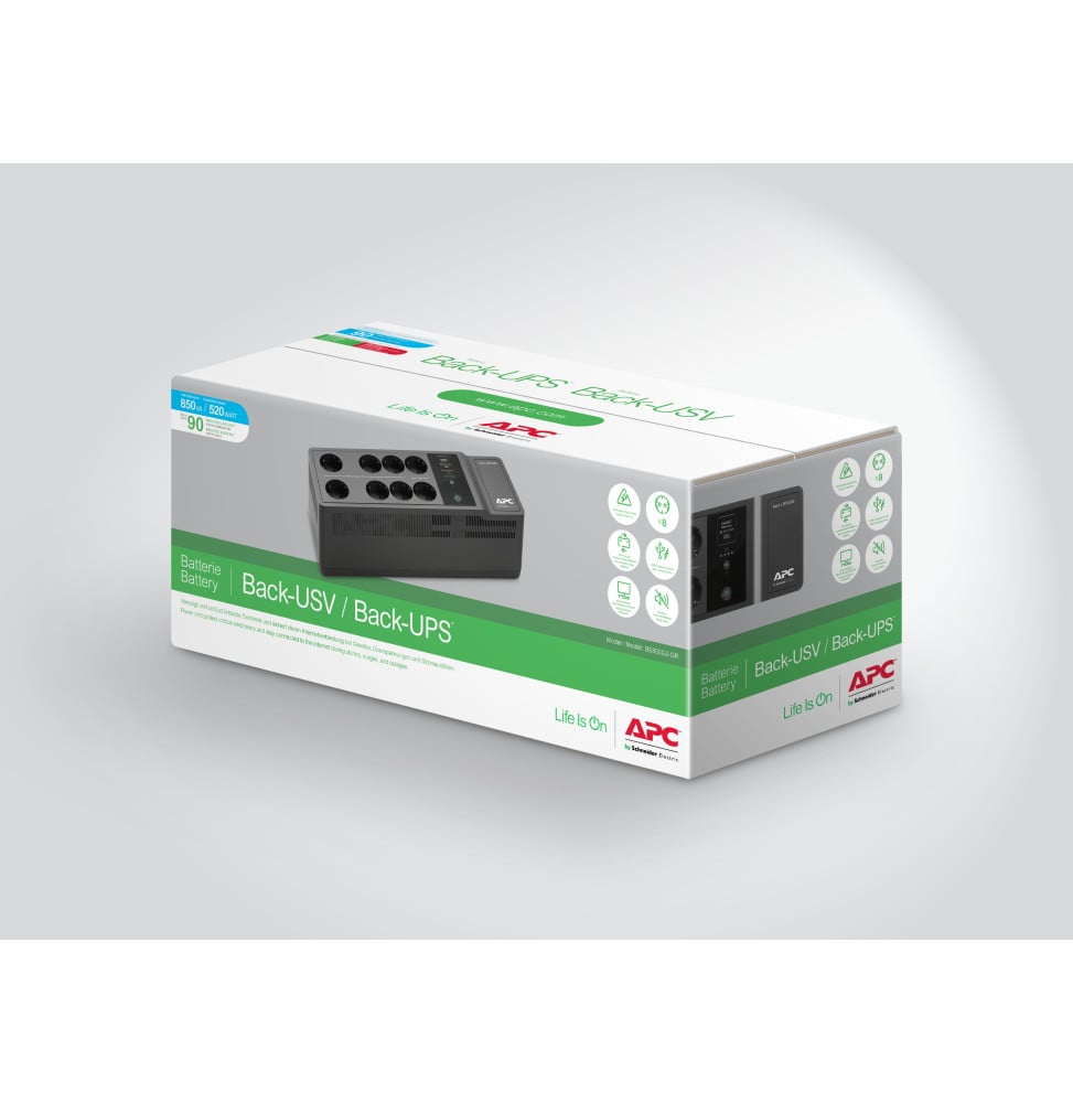 ONDULEUR OFF-LINE APC BE850G2-GR - 520 W / 850 VA - 8 PRISES FR + USB