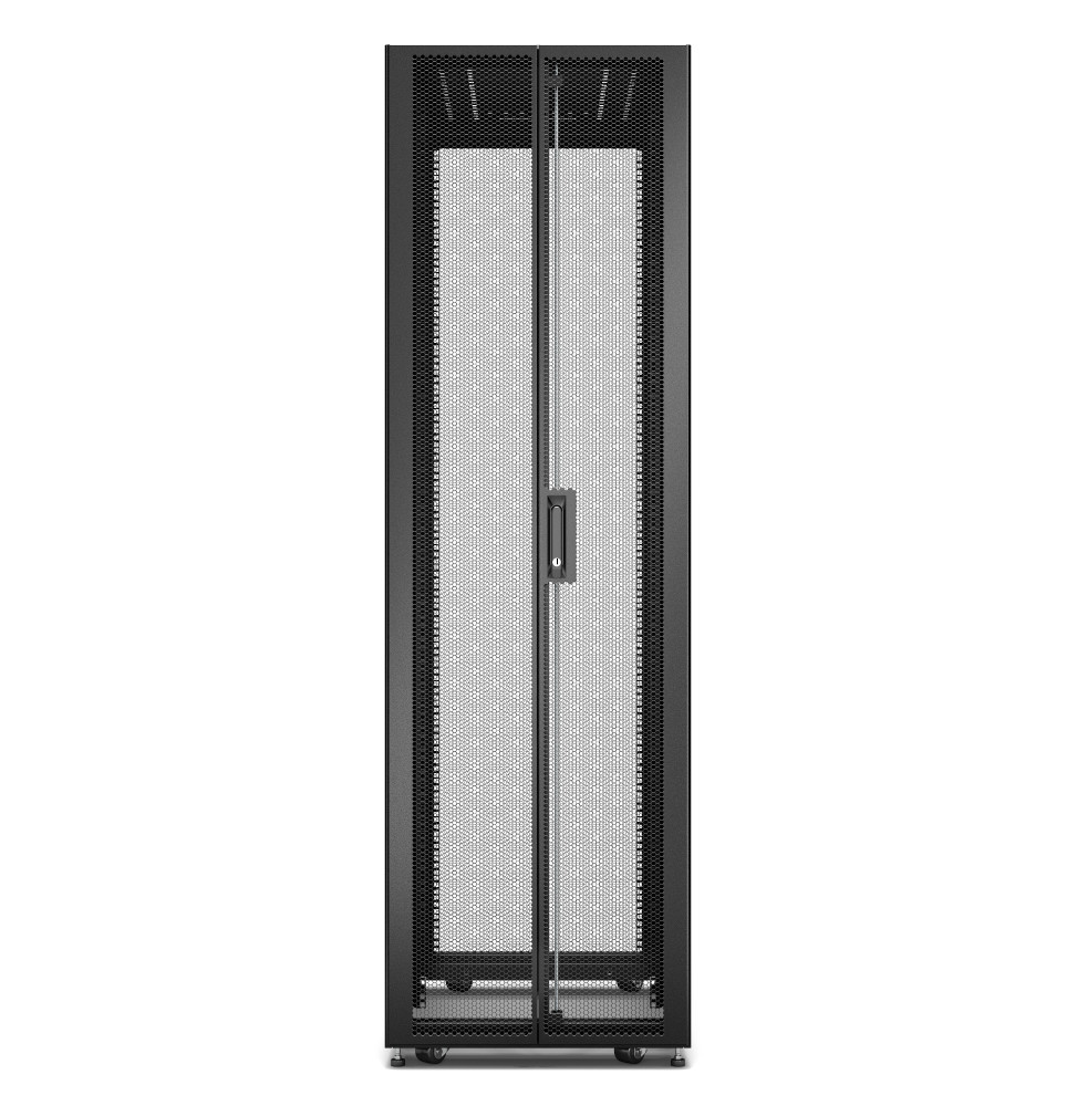 APC EASY RACK 600MM/42U/800MM WITH ROOF SIDE PANEL CASTORS FEET AND 4 BRACKETS NO BOTTOM BLACK RACK AUTONOME NOIR (ER6282)