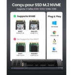 BOITIER DISQUE DUR SSD EXTERNE UGREEN NVME M2 (10902) – Image 3