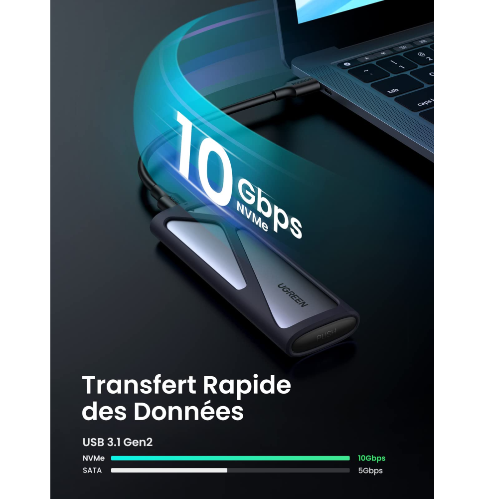 BOITIER DISQUE DUR SSD EXTERNE UGREEN NVME M2 (10902)