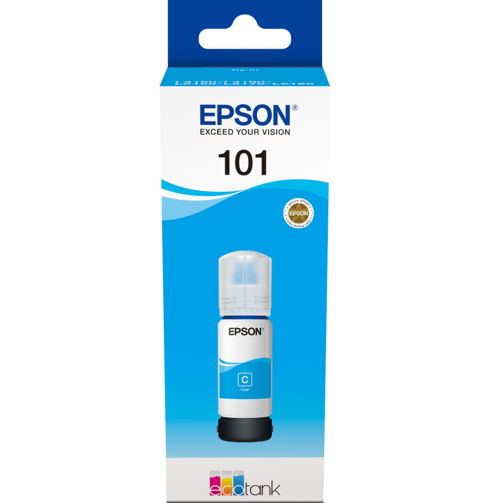EPSON 101 CYAN - BOUTEILLE D'ENCRE EPSON ECOTANK D'ORIGINE (C13T03V24A)