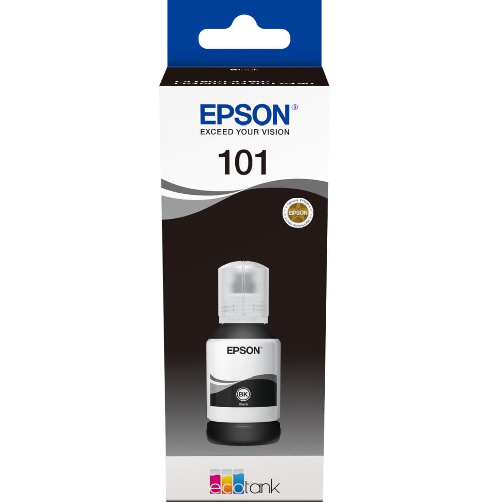 EPSON 101 NOIR - BOUTEILLE D'ENCRE EPSON ECOTANK D'ORIGINE (C13T03V14A)