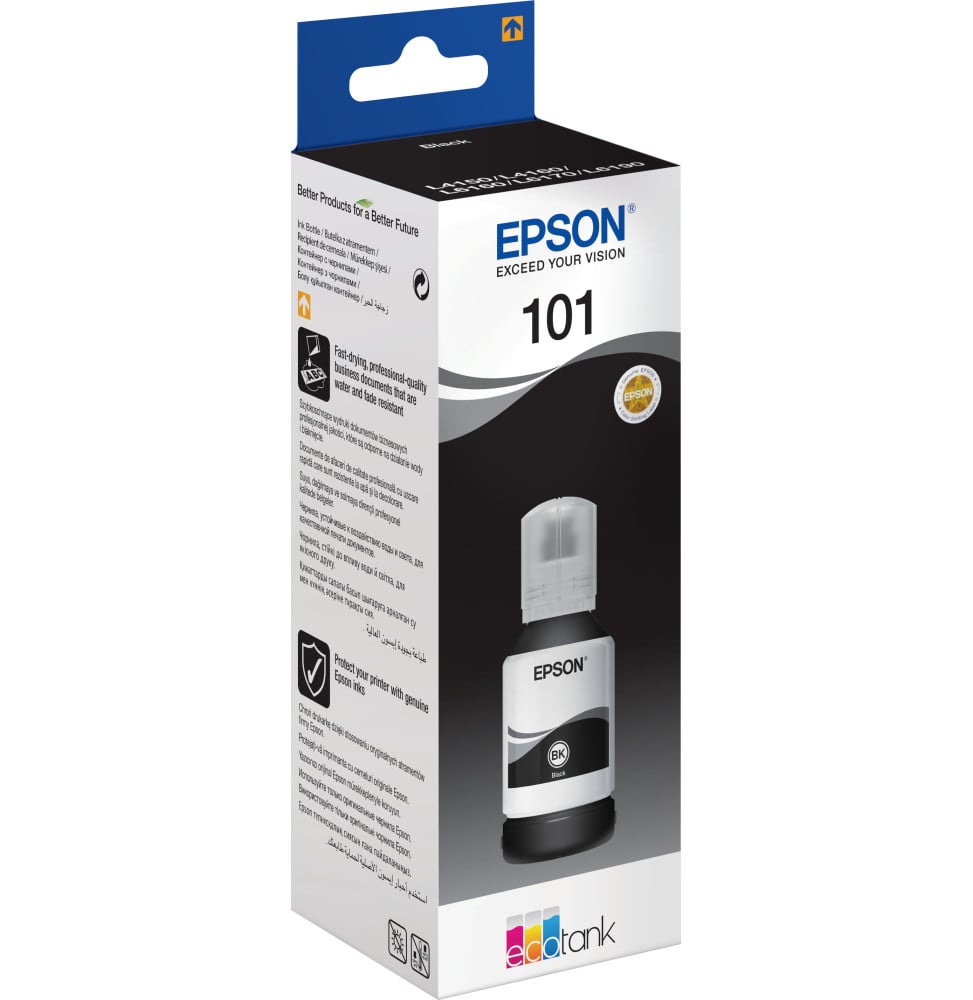 EPSON 101 NOIR - BOUTEILLE D'ENCRE EPSON ECOTANK D'ORIGINE (C13T03V14A)