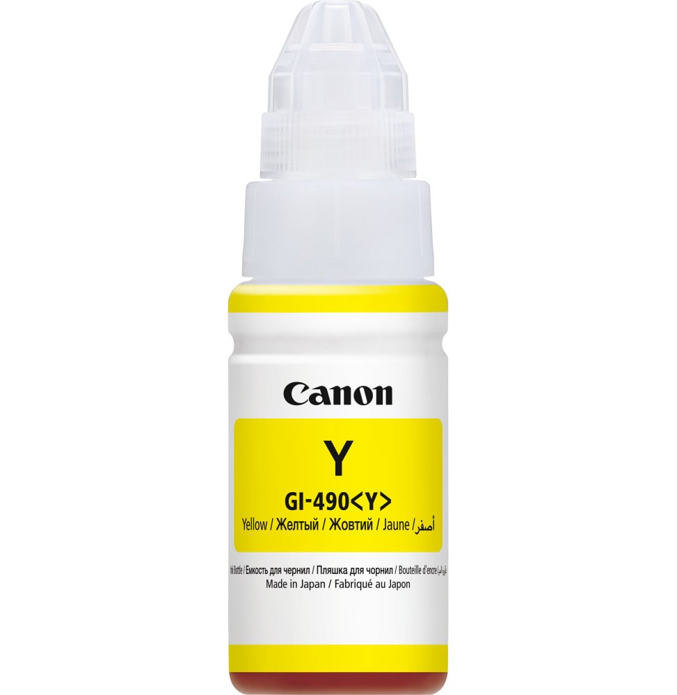 CANON GI-490 Y JAUNE - BOUTEILLE D'ENCRE CANON D'ORIGINE (0666C001AC)