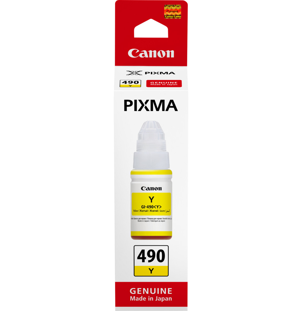 CANON GI-490 Y JAUNE - BOUTEILLE D'ENCRE CANON D'ORIGINE (0666C001AC)
