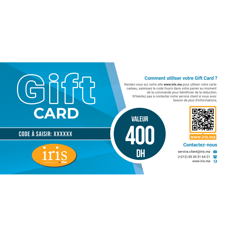 CARTE CADEAU IRIS.MA 400 DH