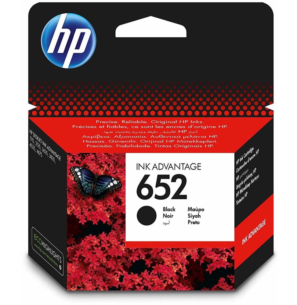 HP 652 NOIR - CARTOUCHE D'ENCRE HP D'ORIGINE (F6V25AE)