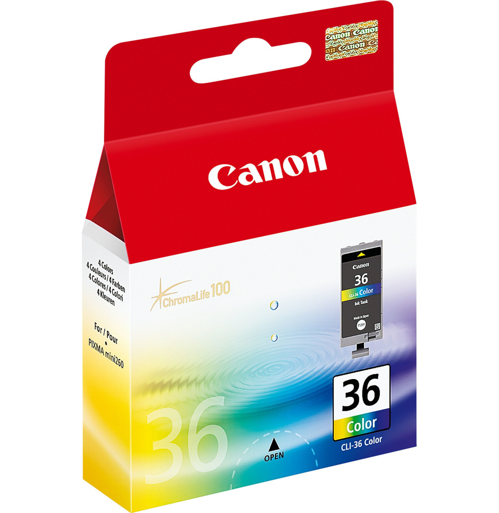 CANON CLI-36 COULEURS - CARTOUCHE D'ENCRE CANON D'ORIGINE (1511B001AF)