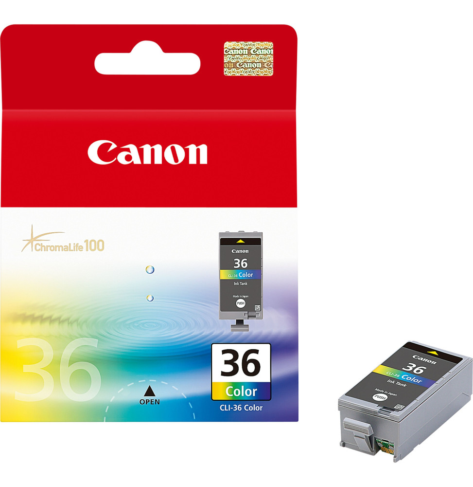 CANON CLI-36 COULEURS - CARTOUCHE D'ENCRE CANON D'ORIGINE (1511B001AF)