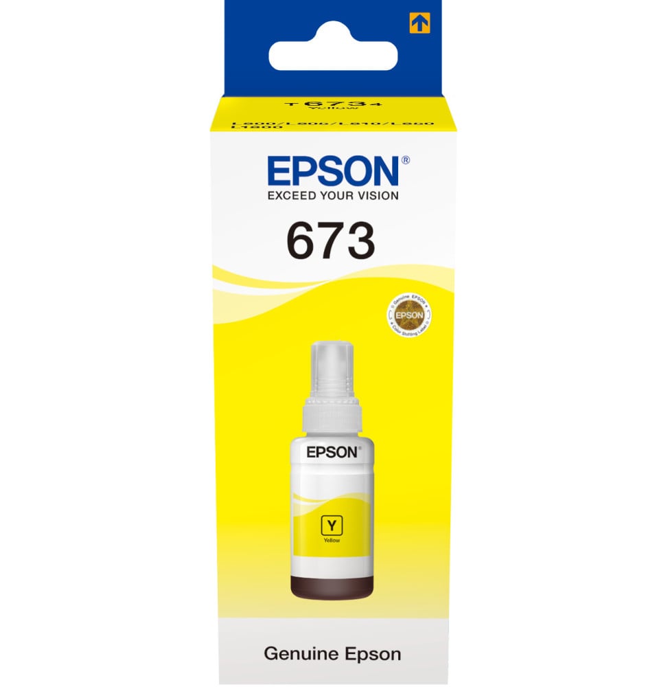 EPSON 673 Y (T6734) JAUNE - BOUTEILLE D'ENCRE EPSON D'ORIGINE (C13T67344A)