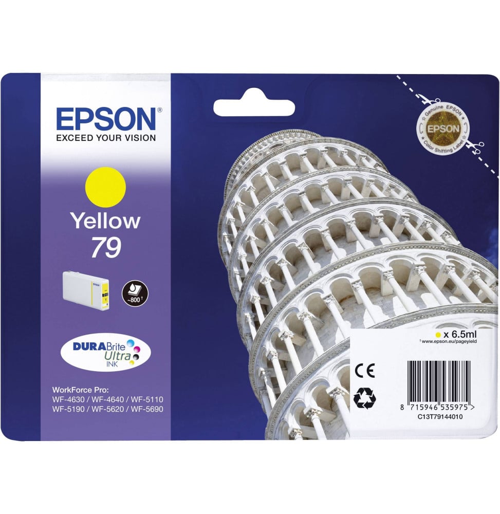 EPSON 79 JAUNE - CARTOUCHE D'ENCRE EPSON "TOUR DE PISE" D'ORIGINE (C13T79144010)