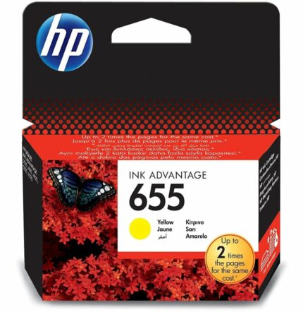 HP 655 JAUNE - CARTOUCHE D'ENCRE HP D'ORIGINE (CZ112AE)
