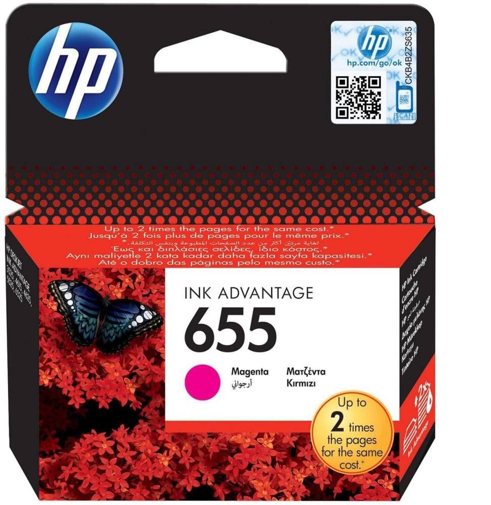 HP 655 MAGENTA - CARTOUCHE D'ENCRE HP D'ORIGINE (CZ111AE)