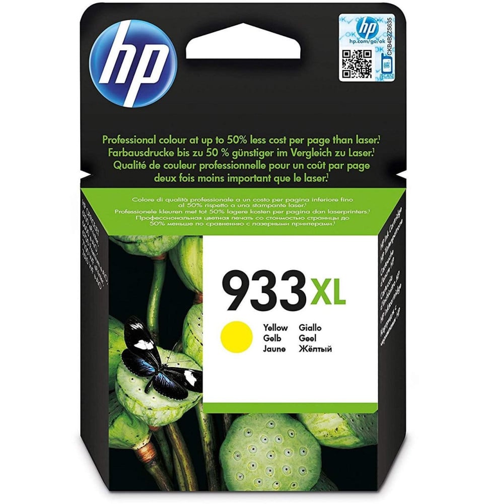HP 933XL JAUNE - CARTOUCHE D'ENCRE GRANDE CAPACITÉ HP D'ORIGINE (CN056AE)
