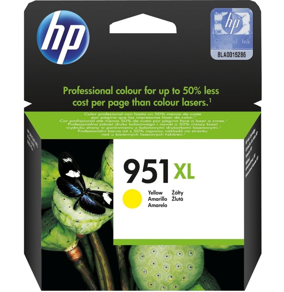 HP 951XL JAUNE - CARTOUCHE D'ENCRE GRANDE CAPACITÉ HP D'ORIGINE (CN048AE)