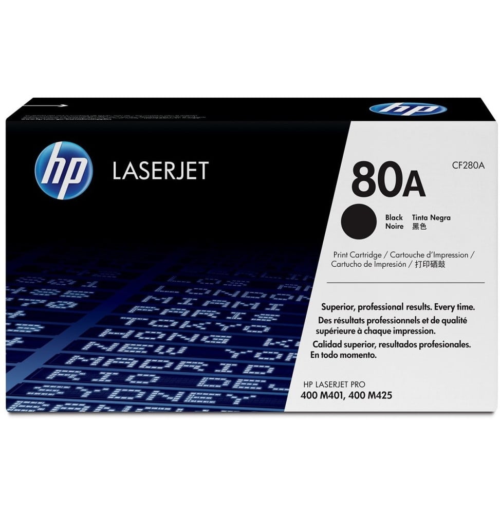 HP 80A NOIR (CF280A) - TONER HP LASERJET D'ORIGINE