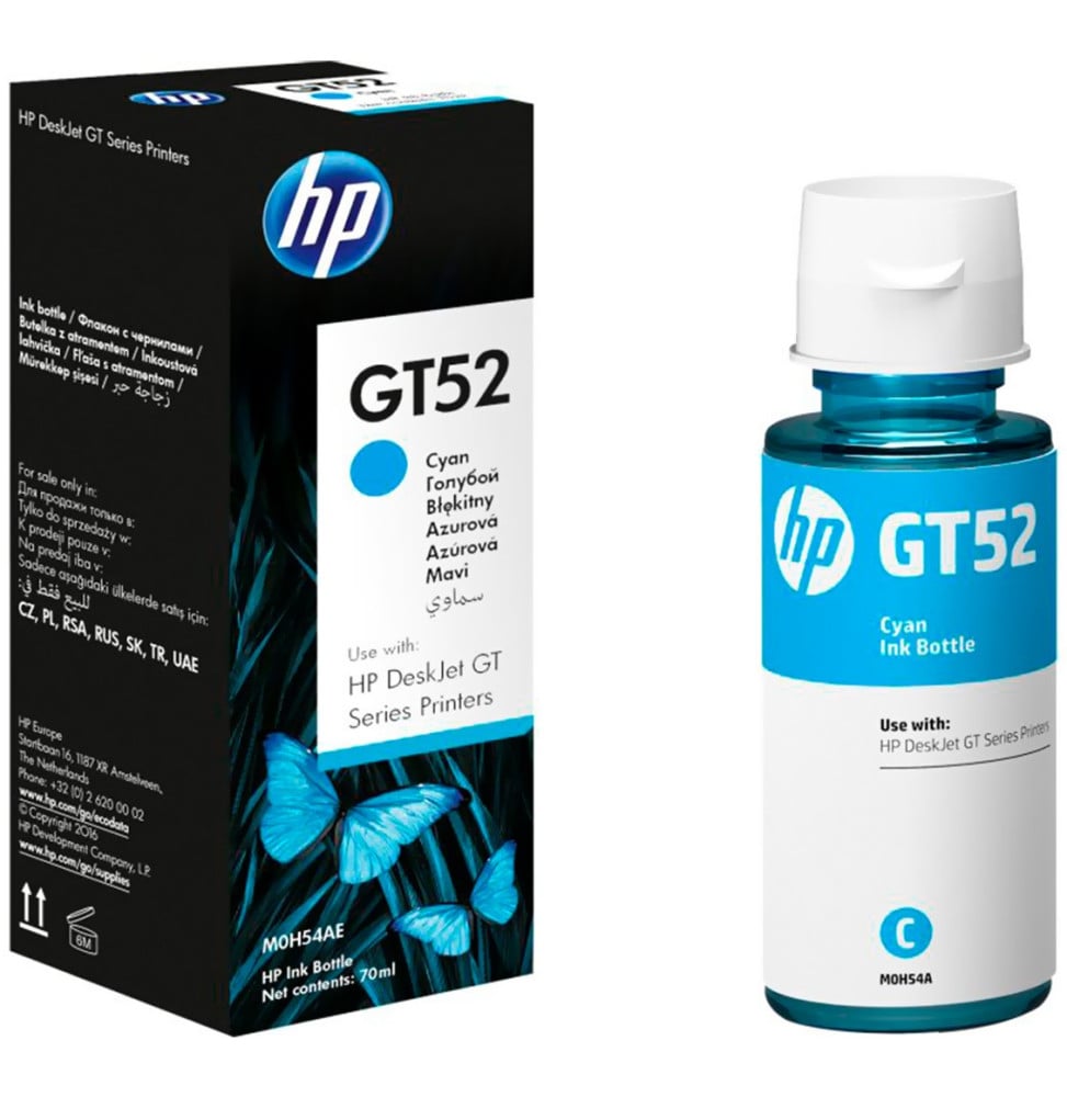 HP GT52 CYAN - BOUTEILLE D'ENCRE HP D'ORIGINE (M0H54AE)