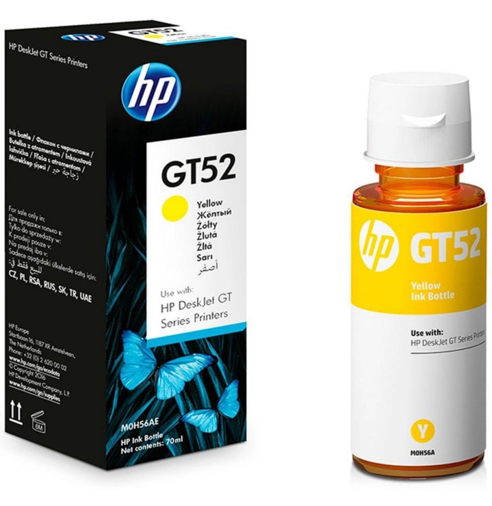 HP GT52 JAUNE - BOUTEILLE D'ENCRE HP D'ORIGINE (M0H56AE)
