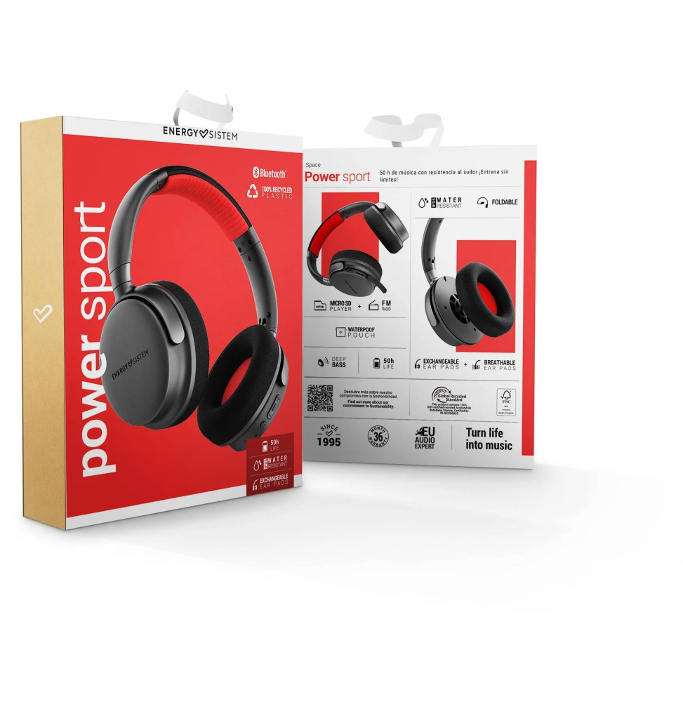 CASQUE BLUETOOTH ENERGY SISTEM POWER SPORT - NOIR (458684)