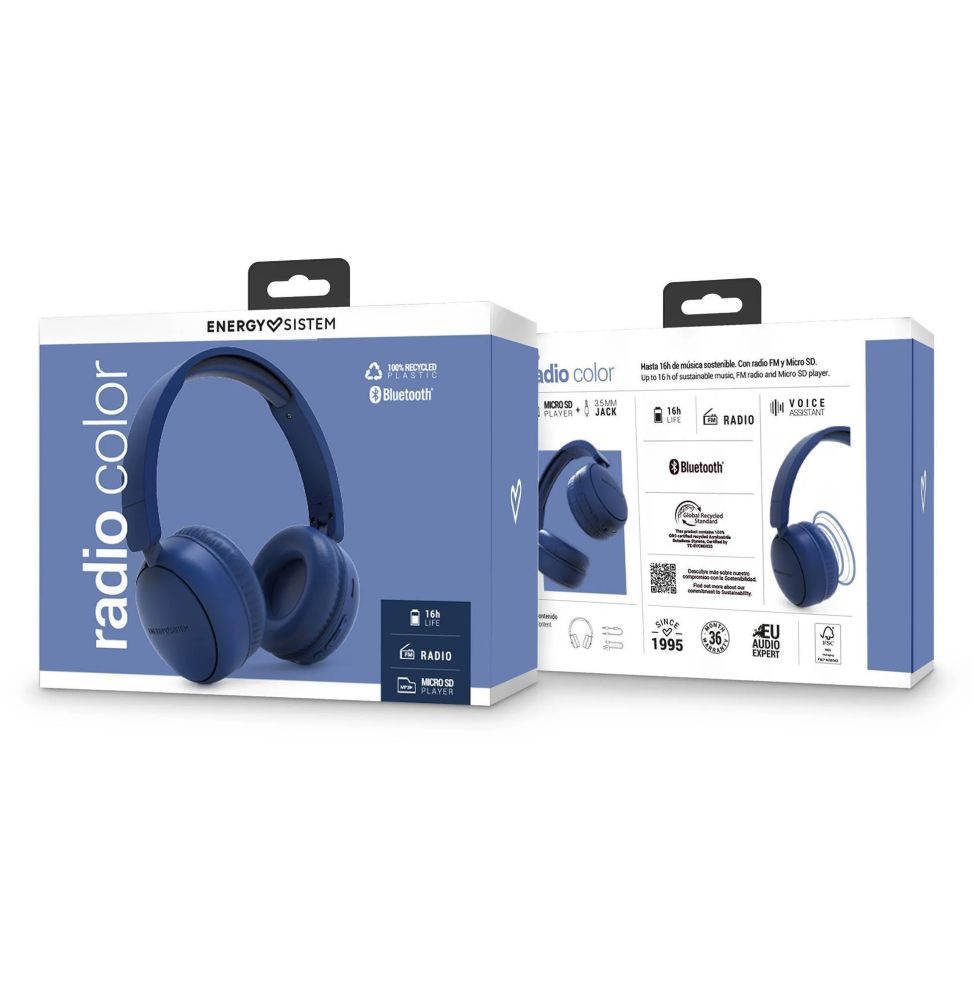 CASQUE BLUETOOTH ENERGY SISTEM RADIO COLOR AVEC RADIO FM - BLEU (457700)