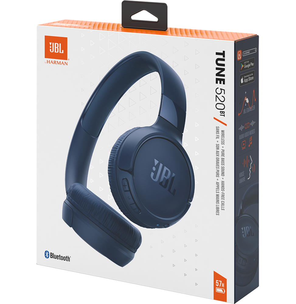 CASQUE BLUETOOTH JBL TUNE 520BT - BLUE (JBLT520BTBLUEU)