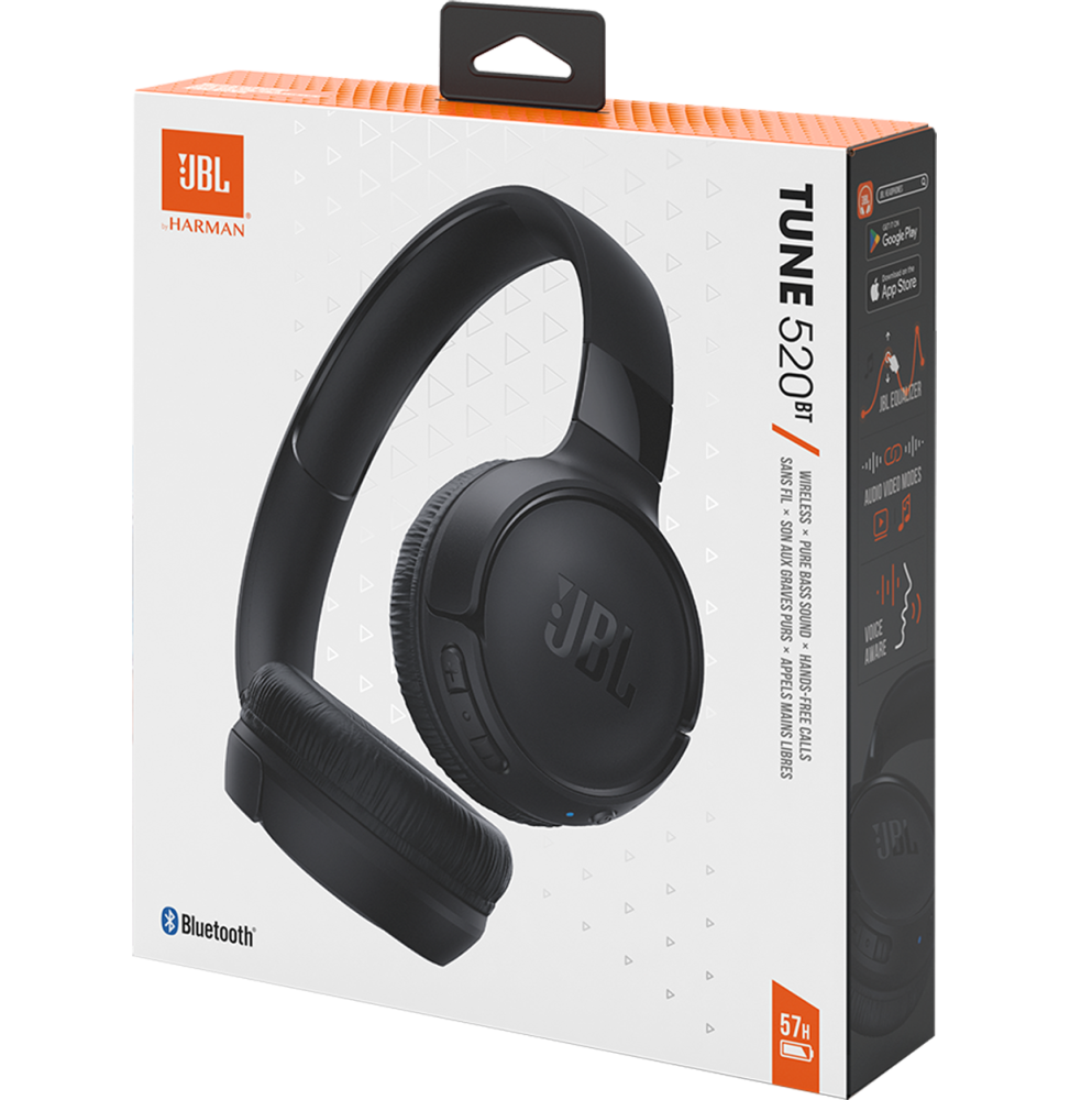 CASQUE BLUETOOTH JBL TUNE 520BT - NOIR (JBLT520BTBLKEU)