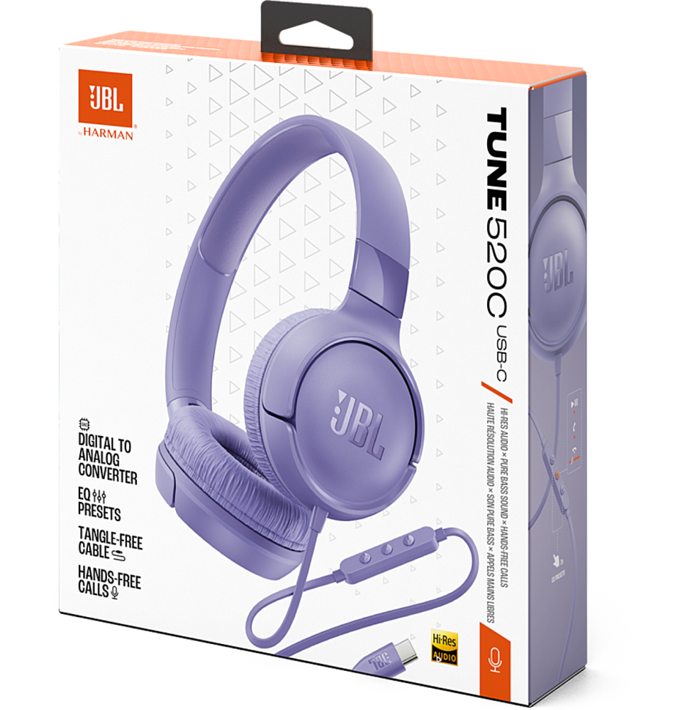 CASQUE BLUETOOTH JBL TUNE 520C VIOLET - USB-C (1200130023286)