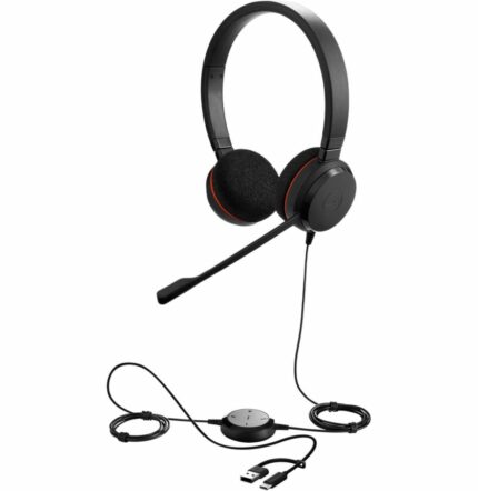 CASQUE-MICRO JABRA EVOLVE 20 MS STEREO - ADAPTATEUR USB C/A (4999-823-169)