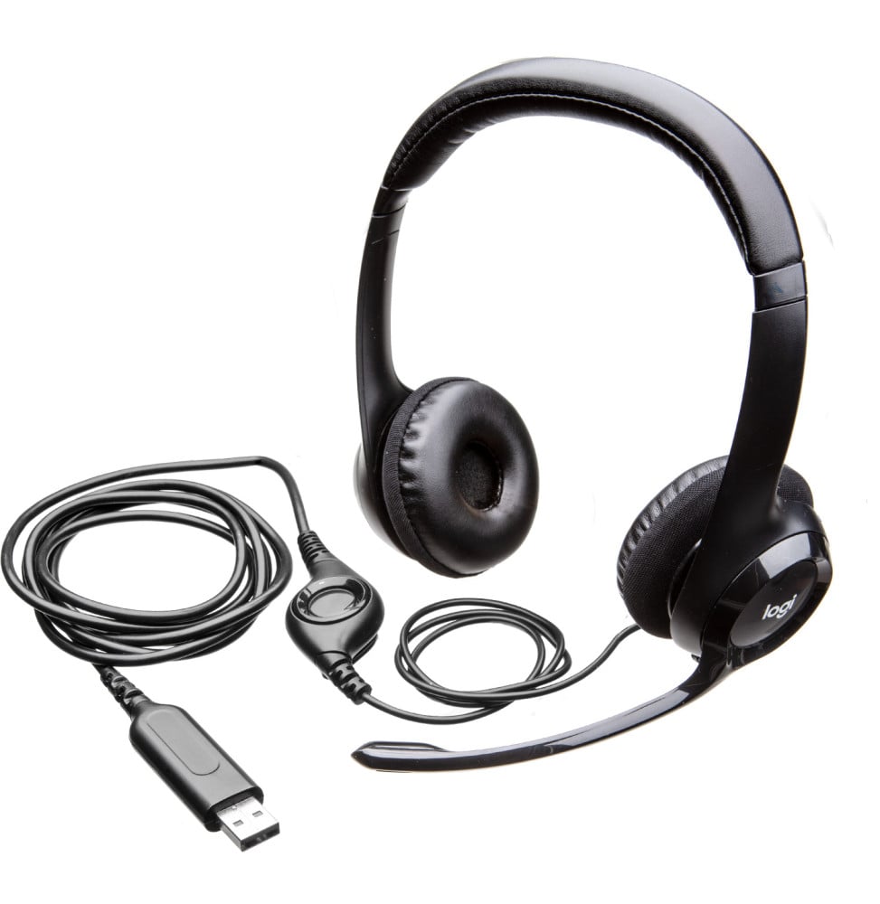 CASQUE LOGITECH H390 AVEC MICROPHONE ANTI-PARASITE - USB (981-000406)