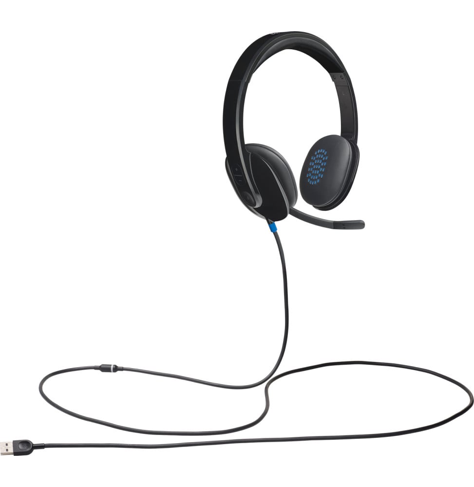 CASQUE LOGITECH H540 POUR ORDINATEUR AVEC MICROPHONE ANTI-PARASITE - USB (981-000480)