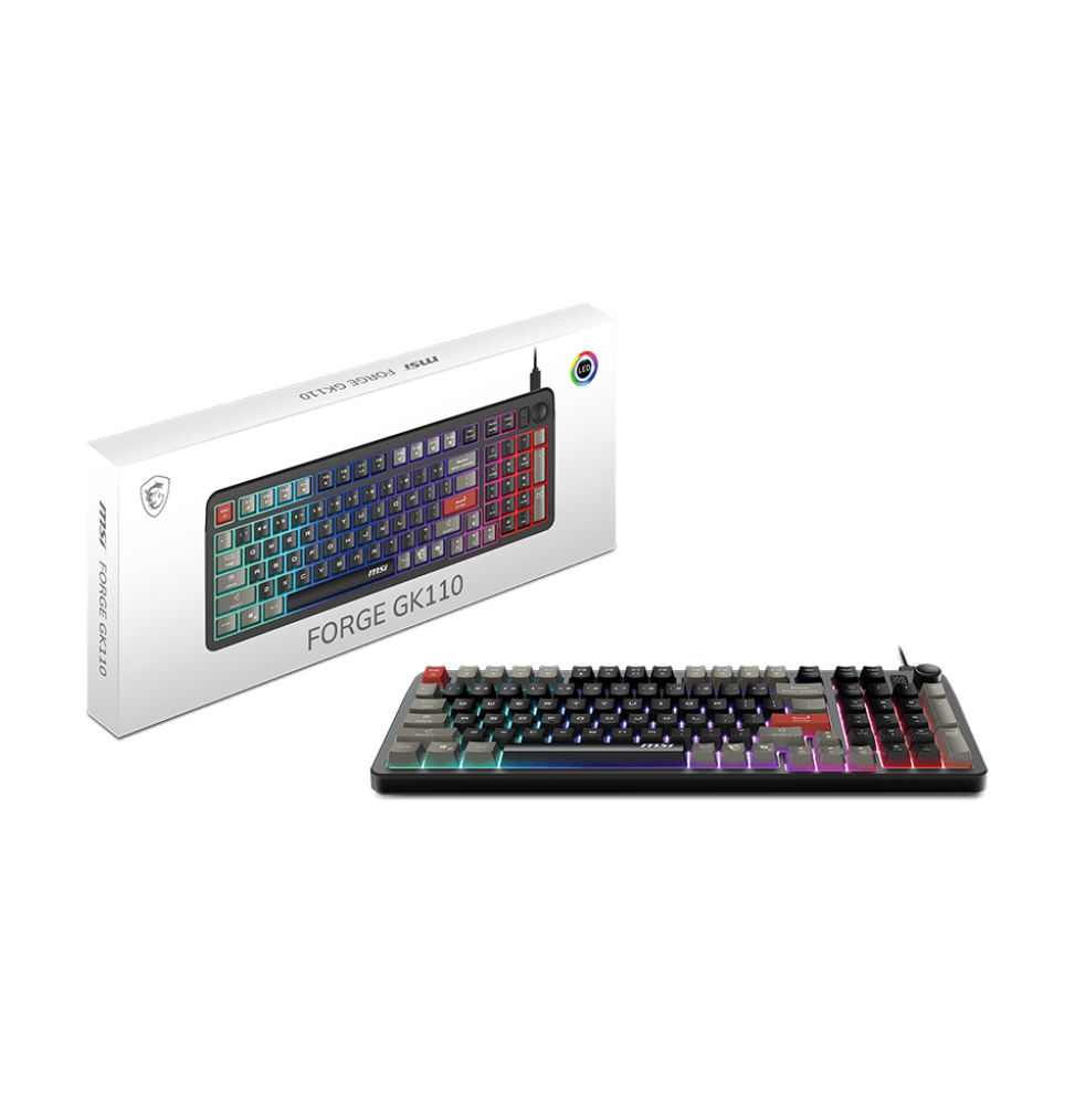 CLAVIER GAMING RÉTROÉCLAIRÉ MSI FORGE GK110 - AZERTY (S11-04FR254-HH9)