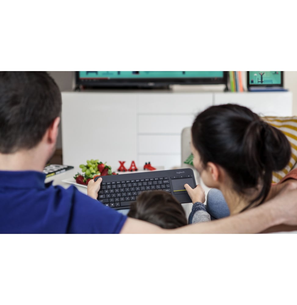 CLAVIER SANS FIL AVEC PAVÉ TACTILE INTÉGRÉ LOGITECH K400 PLUS (AZERTY, FRANÇAIS)