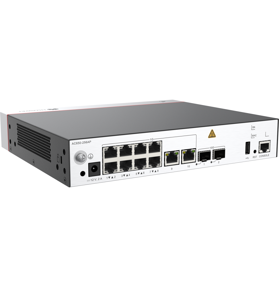 CONTRÔLEUR D'ACCÈS SANS FIL HUAWEI AC650-256AP AVEC 10 PORTS GE ET 2 PORTS SFP+ 10GE (02355NCH)