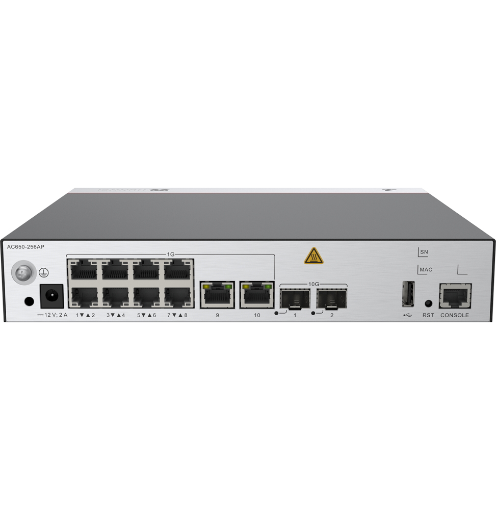 CONTRÔLEUR D'ACCÈS SANS FIL HUAWEI AC650-256AP AVEC 10 PORTS GE ET 2 PORTS SFP+ 10GE (02355NCH)