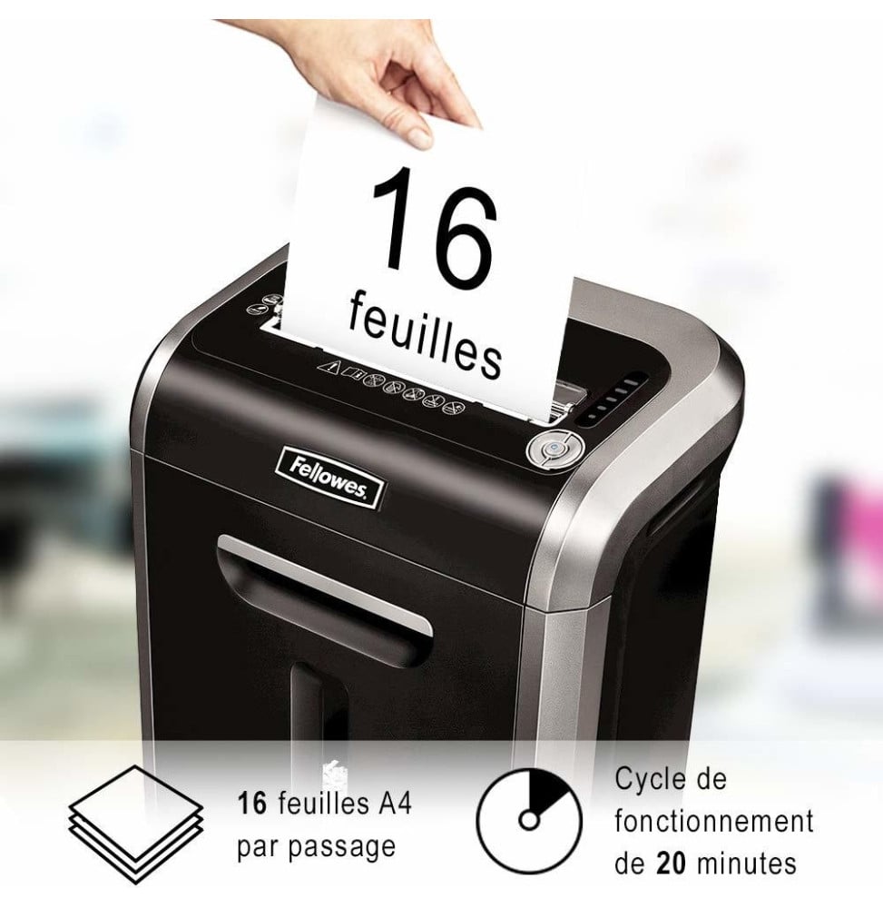 DESTRUCTEUR FELLOWES POWERSHRED® 79CI — SÉCURITÉ P-4 · 23 L · 16 FEUILLES/PASSAGE