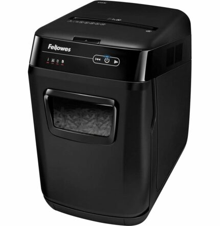 DESTRUCTEUR FELLOWES AUTOMAX™ 150C — SÉCURITÉ P-4 · 32 L · CHARGEUR AUTO 150 FEUILLES