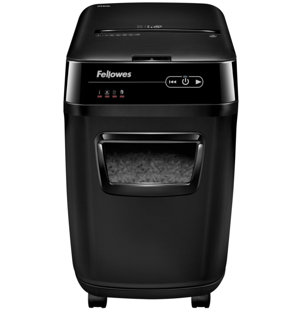 DESTRUCTEUR FELLOWES AUTOMAX™ 200C — SÉCURITÉ P-4 · 32 L · CHARGEUR AUTO 200 FEUILLES