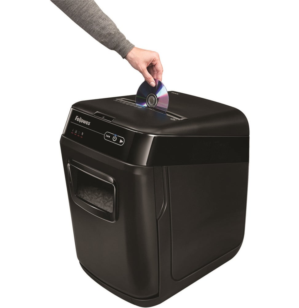 DESTRUCTEUR FELLOWES AUTOMAX™ 200C — SÉCURITÉ P-4 · 32 L · CHARGEUR AUTO 200 FEUILLES