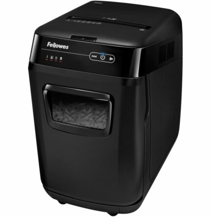 DESTRUCTEUR FELLOWES AUTOMAX™ 200C — SÉCURITÉ P-4 · 32 L · CHARGEUR AUTO 200 FEUILLES