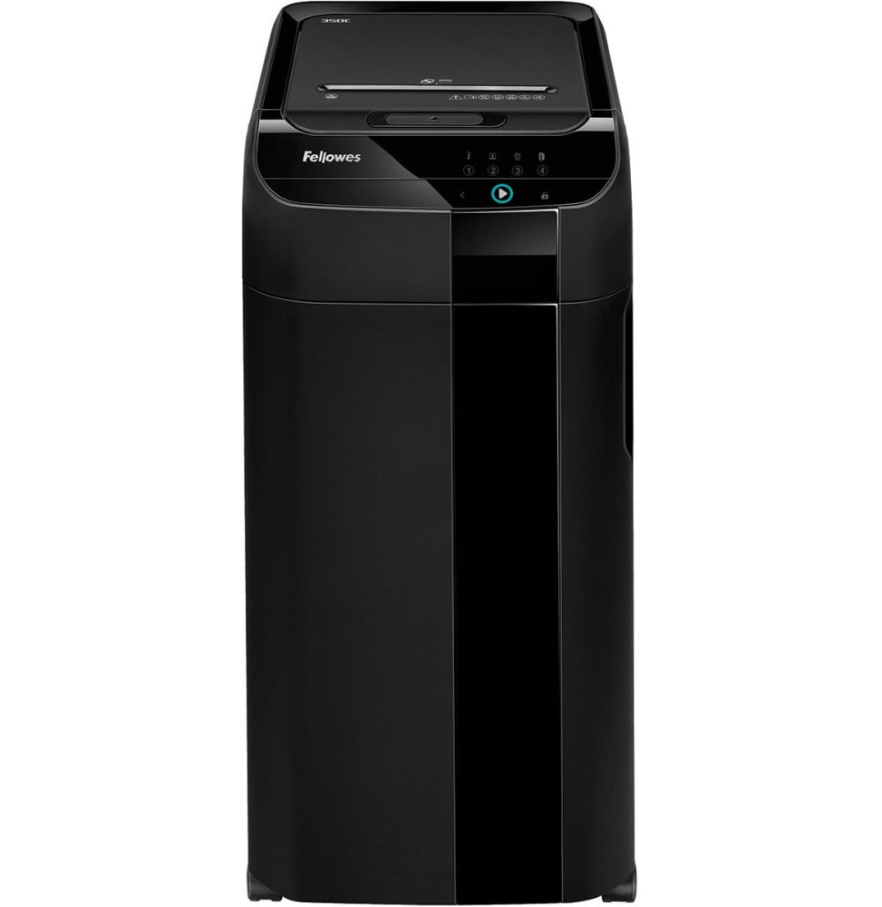 DESTRUCTEUR FELLOWES AUTOMAX™ 350C — SÉCURITÉ P-4 · 68 L · CHARGEUR AUTO 350 FEUILLES