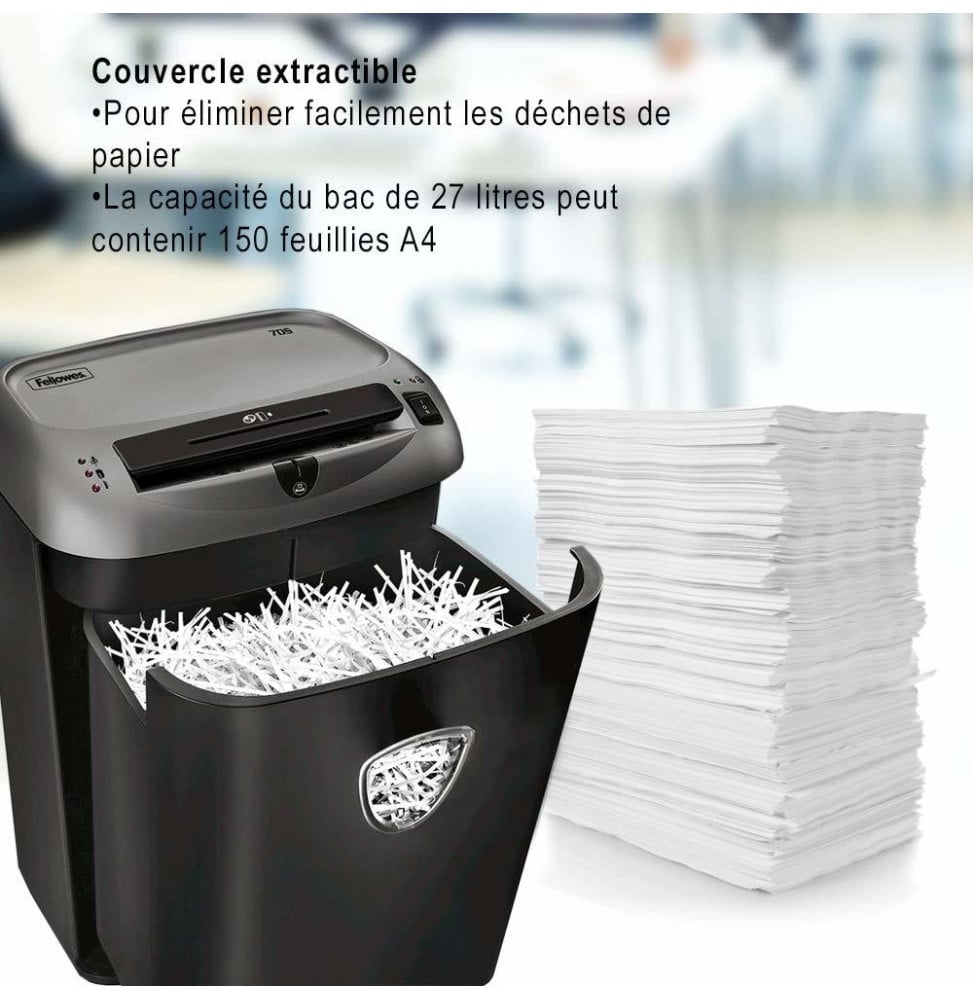 DESTRUCTEUR FELLOWES POWERSHRED® 70S — SÉCURITÉ P-2 · 27 L · 14 FEUILLES/PASSAGE