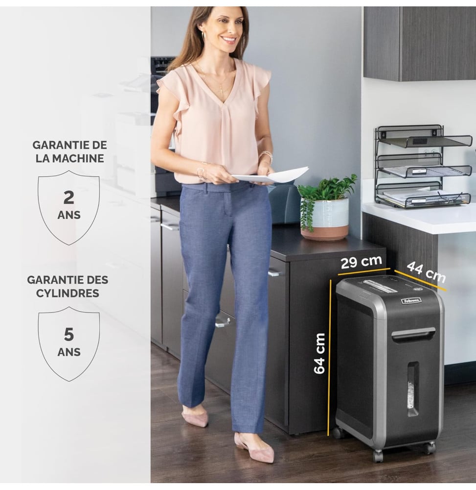 DESTRUCTEUR FELLOWES POWERSHRED® 99CI — SÉCURITÉ P-4 · 34 L · 18 FEUILLES/PASSAGE