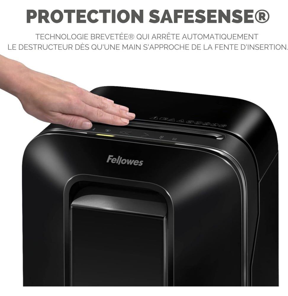 DESTRUCTEUR FELLOWES POWERSHRED® LX200 — SÉCURITÉ P-4 · 22 L · 12 FEUILLES/PASSAGE
