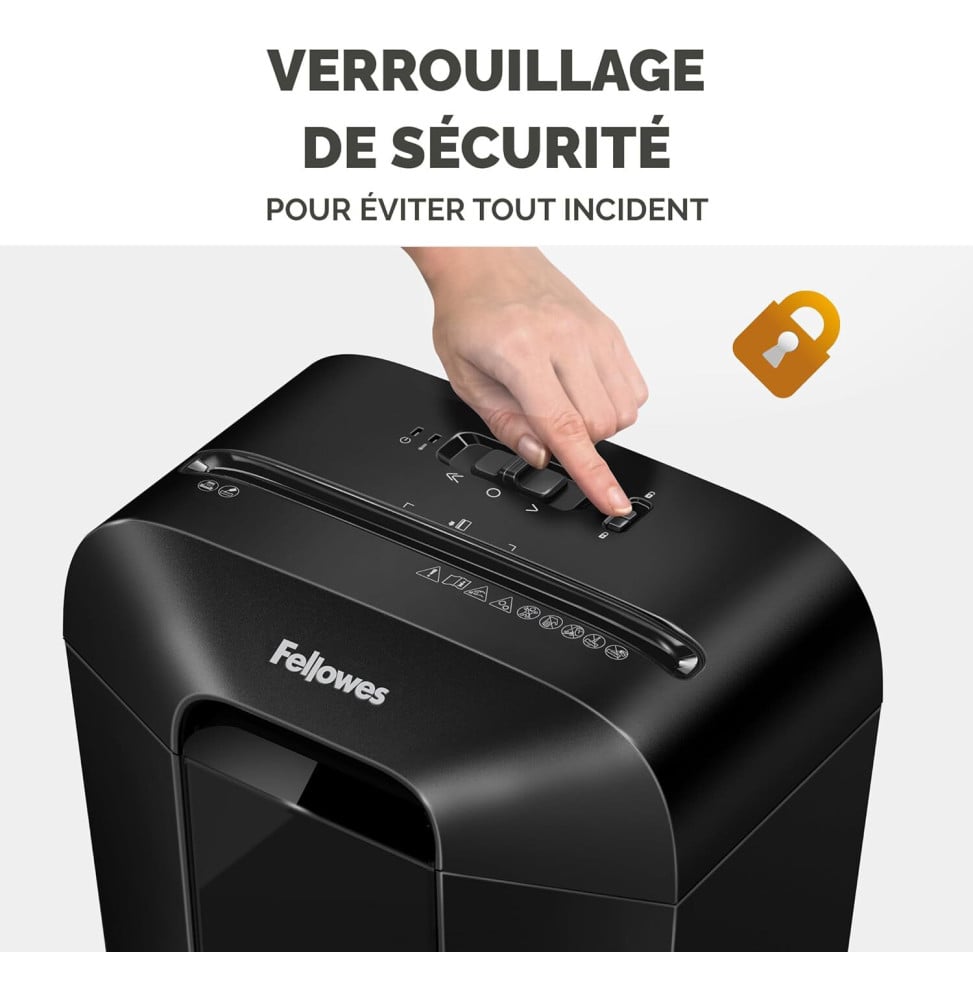 DESTRUCTEUR FELLOWES POWERSHRED® LX70 — SÉCURITÉ P-4 · 18 L · 11 FEUILLES/PASSAGE