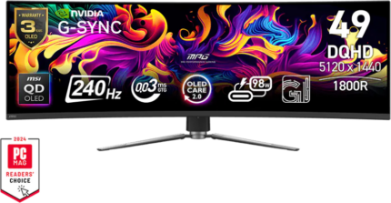ÉCRAN INCURVÉ GAMING 49" DQHD MSI MPG 491CQPX QD-OLED (9S6-3FA84T-028)