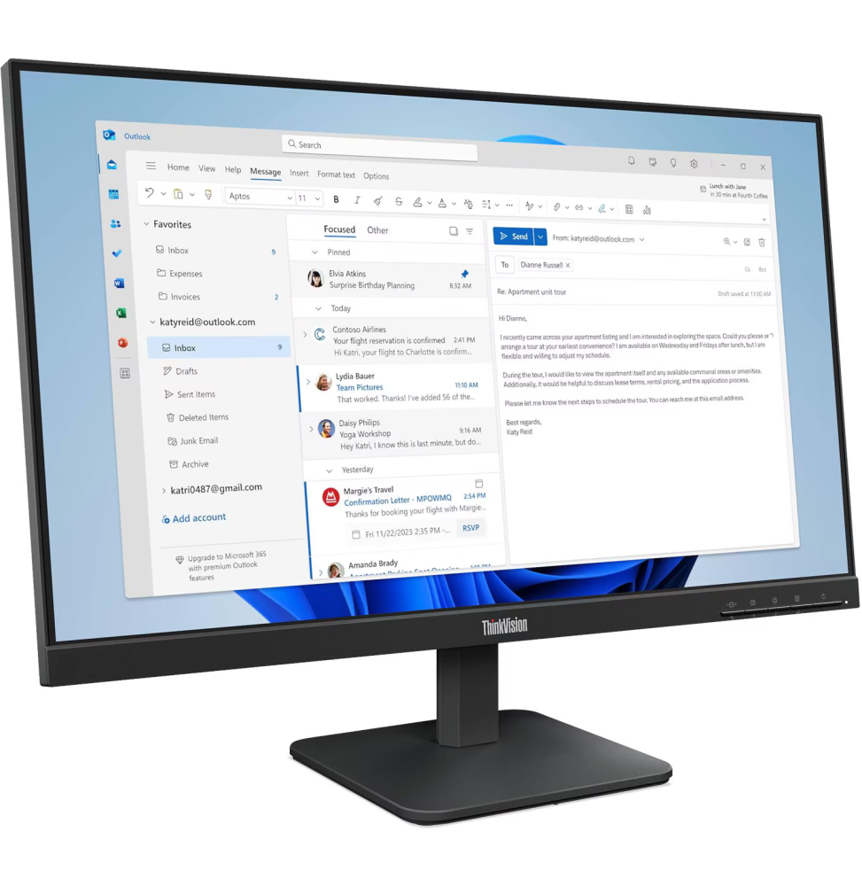 ÉCRAN PLAT 24" LENOVO THINKVISION S24-4E (64B5KAT1EU)