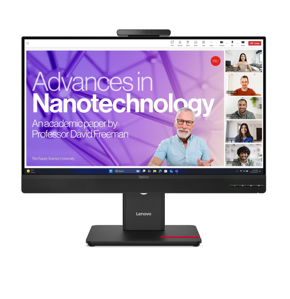 ÉCRAN PLAT 24" LENOVO THINKVISION T24-4V AVEC CAMÉRA 5MP ET MICROPHONE (64B6MAT1EU)