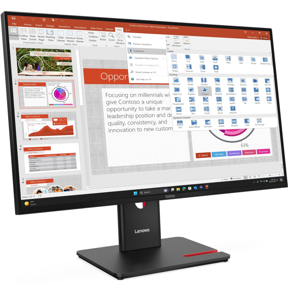 ÉCRAN PLAT 27" LENOVO THINKVISION T27-40 (64A5MAT6EU)